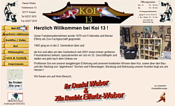 Webseite der Firma Koi 13, erstellt von www.klos-webdesign.de